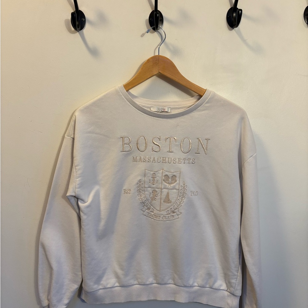 Boston Massachusetts Cream Sweatshirt